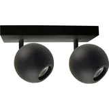 enovalite Deckenleuchte GLOBE, GU10-Fassung, IP20, Ø10cm, 2 flammig, Schwarz