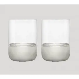 BLOMUS Windlicht Calma 2tlg. Stein, Marmor, Granit Grau Hellgrau