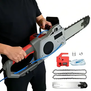 moupeaktain Elektrische Betonsäge Nasswasserversorgung, 5800W/6500W Handgeführte Betonkettensäge, 14"/19" Schnitttiefe, Diamant Kettensäge Mit Wasserpumpe, 2 Ketten/2 Führungsschienen 350