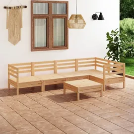 vidaXL Garten-Lounge-Set 6-tlg. Kiefer Massivholz braun
