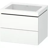 Duravit Waschtischunterschrank c-bonded L-Cube 60x48cm, o HL, we. matt, 2 Schub., wandhängend