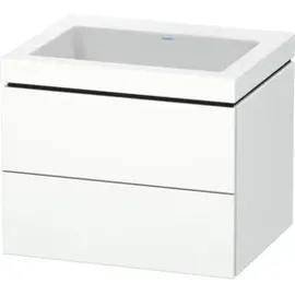 Duravit Waschtischunterschrank c-bonded L-Cube 60x48cm, o HL, we. matt, 2 Schub., wandhängend