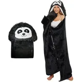 Panda Geschenk für Frauen-Sherpa Fleece Kuscheldecke mit ärmeln,Panda Decke mit Ärmeln Tragbare Decke zum Anziehen als Weihnachten Geburtstagsgeschenk für Frauen Damen