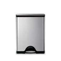 simplehuman Rechteckiger Treteimer 50 l Silber