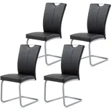 Hti-Living Schwingstuhl Jean Kunstleder schwarz 4er Set