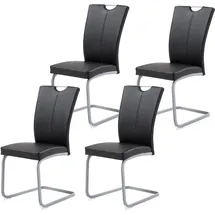 Hti-Living Schwingstuhl Jean Kunstleder schwarz 4er Set