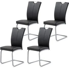 Hti-Living Schwingstuhl Jean Kunstleder schwarz 4er Set