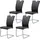 Hti-Living Schwingstuhl Jean Kunstleder schwarz 4er Set