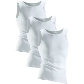 CLIPPER Exclusive Unterhemd 3 Stk. mit Komfortschnitt, hinten etwas länger - in Feinripp, Tanktop Clipper Exclusive weiß
