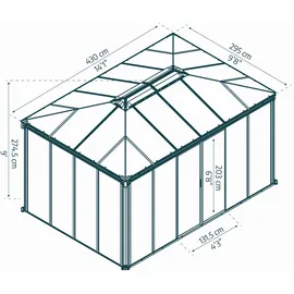CANOPIA Ledro 3 x 4,3 m grau