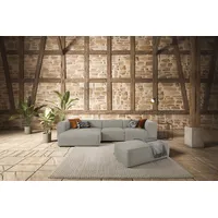 Ecksofa W.SCHILLIG "around-the-block", beige (sand o10), B:341cm H:66cm T:164cm, ROHLEDER Jacquard-Flachgewebe Q2 O10 (60% Polyacryl, 40% Polyester), Sofas, mit eleganter Biese, mit Federkern, Breite 341 cm