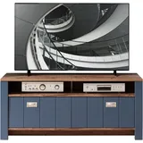 Innostyle »DIJON«, TV-Lowboard Holzwerkstoff Parisian Blue/Haveleiche Cognac