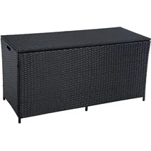 Estexo Auflagenbox Poly Rattan Kissenbox Gartenbox Aufbewahrungsbox Schwarz