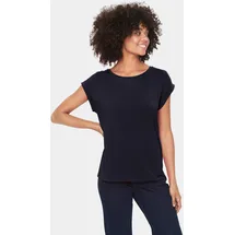 St Tropez Saint Tropez Rundhalsshirt Basic in edler LYOCELL Qualität blau M (38)