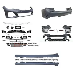 StoÃstangen Kit  vorne und hinten im Sport-Design inkl. Seitenschweller mit PDC-Bohrungen und Parkassistent v. und h., ohne ACC passend für BMW 3er, G20, Bj. 2019-