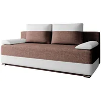 E-meubles Schlafsofa Braun, Weiß, Holz, 200x90x96 cm, Wohnzimmer Sofas