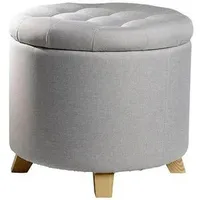 Echtwerk Sitzhocker mit Stauraum Stoff 45 x 41 cm Grau