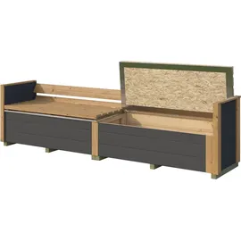 Weka Sitztruhe optionale Erweiterung für Gartenhaus Killarney Schwarz 50 x 63 x 235 cm