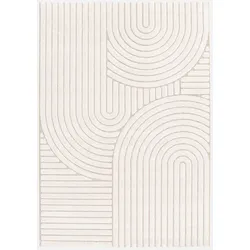 Indoor Teppich mit Ethno-Muster Bögen 80x150 cm, Kurzflor, beige und cremefarben - Archie