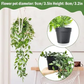 luxuskollektion 3er Set Künstliche Hängepflanzen mit Topf 55-85cm, Indoor Outdoor Deko