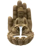 INTERGARDEN Wasserspiel Zimmerbrunnen mittelgroß - Buddha 55cm mit Beleuchtung, 35.5 cm Breite