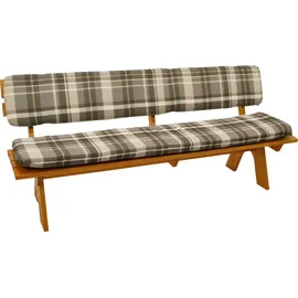 DEGAMO Bankauflage 195 x 60 x 10 cm grau/beige kariert 2-tlg.