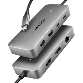 AXAGON HMC-CUB83X2, 10Gbps 2x USB-A, USB-C HDMI & DP 4k/144Hz, RJ-45, PD 100W