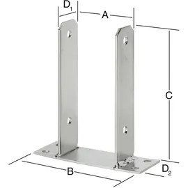 Vormann Schwerer Stützenschuh 91 x 180 x 200 mm Edelstahl