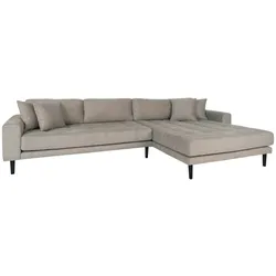 Lido Sofa Chaiselongsofa rechts gewendet 4 Kissen braun.