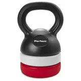 Perfect Einstellbare Kettlebell mit Sieben Gewichtsstufen (1,4 bis 5,4 kg), Ergonomischer Griff, Flacher Boden für Stabilität und Lagerung, Ideal für Krafttraining zu Hause