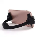 PRISIA 1 PCS Daumen hoch Handy Ständer Lazy Bed Desktop Mount Stand Adjustable Flexible Silicone Cellphone Tablet Stand for Desk Desktop, Schwarz