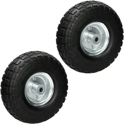 ECD Germany Sackkarrenrad Rad Sackkarre PU Vollgummi 2er Pack 4.10/3.50-4 Bollerwagenrad