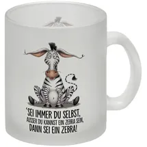 speecheese Sei immer du selbst ausser kannst ein Zebra sein dann sei ein Zebra Glas Tasse lustiger Spruch für Tierliebhaber und Kaffeefans - die perfekte Tasse für den Büroalltag