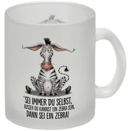 speecheese Sei immer du selbst ausser kannst ein Zebra sein dann sei ein Zebra Glas Tasse lustiger Spruch für Tierliebhaber und Kaffeefans - die perfekte Tasse für den Büroalltag