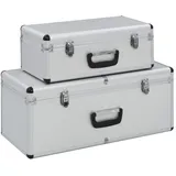 vidaXL Werkzeugkoffer 2 Stk. silber Aluminium