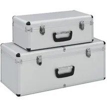 vidaXL Werkzeugkoffer 2 Stk. silber Aluminium
