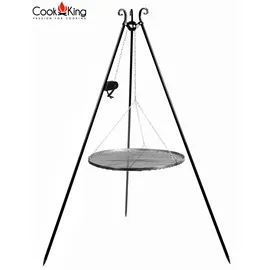 Cook King Schwenkgrill 180 cm inkl. Grillrost Ø 60 cm + Kurbel Rohstahl