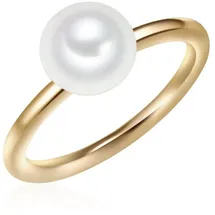 VALERO PEARLS Ring aus Sterling Silber mit Süßwasser-Zuchtperle in gelbgold | Gr.: 62