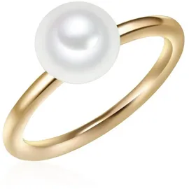 VALERO PEARLS Ring aus Sterling Silber mit Süßwasser-Zuchtperle in gelbgold | Gr.: 62