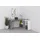 FMD Eckschreibtisch FMD "Lexo", grau (betonfarben, weiß), B:136cm H:74cm T:66,5cm, Tische, Eckschreibtisch, Schreibtisch/Sideboard viel Stauraum, beidseitig montierb., 136/205 cm