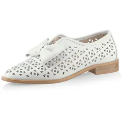 Slipper HEINE, Damen, Gr. 37, weiß, Leder, Glattleder, modisch, Schuhe