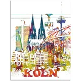 Artland Leinwandbild »Köln Dom Grafik«, Köln, (1 St.), auf Keilrahmen gespannt, bunt