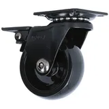 MS Beschläge Möbelrolle Transportrolle modernes Design Lenkrolle Schwarz, (1-St), bodenschonend schwarz