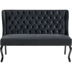 2-Sitzer Küchensofa Samtstoff schwarz TORSBY