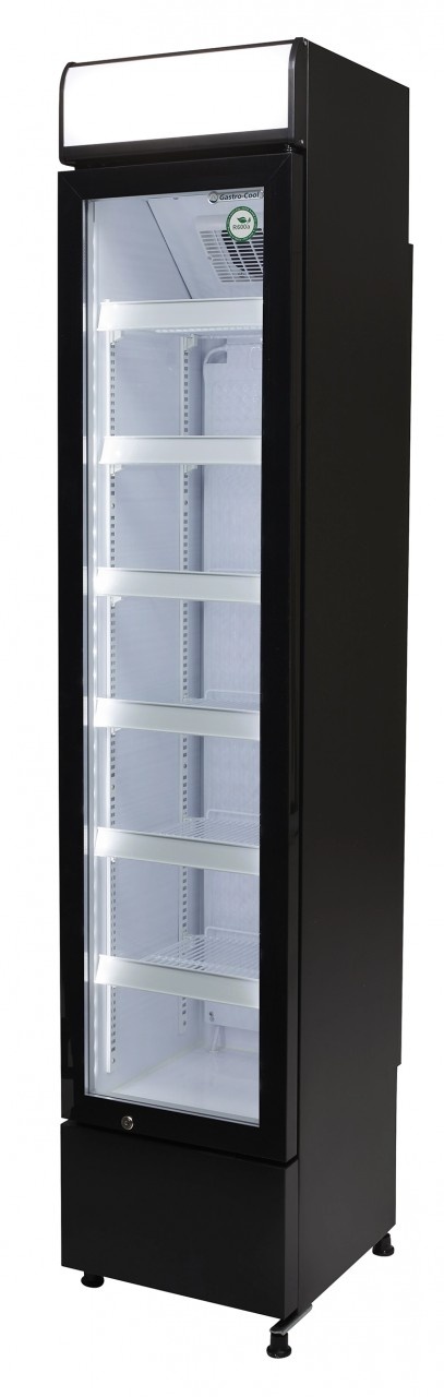Flaschenkühlschrank - schmal - Werbung - schwarz/weiß - LED - GCDC130