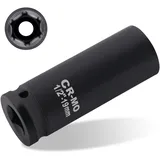BEASAFY 19 nuss 1/2 zoll Radwechsel Schlagschrauber Nüsse, CR-MO Kraft Stecknuss, 1/2-inch Drive 6 Point Schlagschrauber Zubehör, Schlagschraubereinsatz Satz 1/2 zoll für Alufelgen Radwechsel