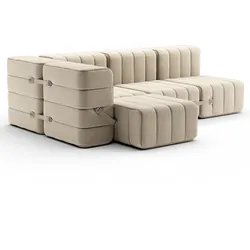 Ambivalenz - Curt Sofa Set 9, grau / beige (Jet - 9110)