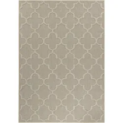Teppich Outdoor Flachgewebe Skandi-Muster Polypropylen Balkon Beige Rechteckig 200x290 | Kadima Design