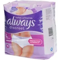 ALWAYS Discreet Fuites Urinaires Protection Intégrale Culottes L Culotte D'Incontinence 11 pc(s)