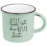 Grafik-Werkstatt Kaffeetasse vintage| Keramik Becher zum verschenken | Jetzt ist die beste Zeit, Grün